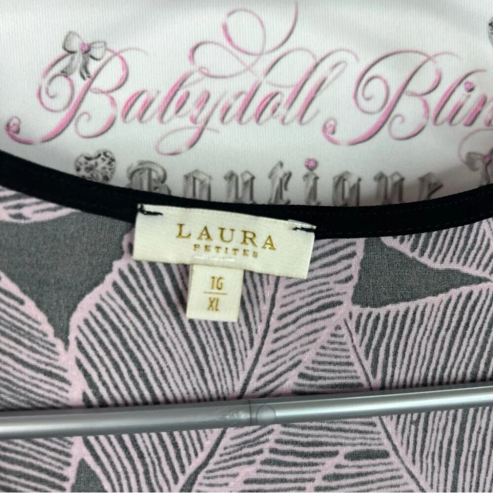 Laura top leaves Black and Pink Leaf Pattern Blouse